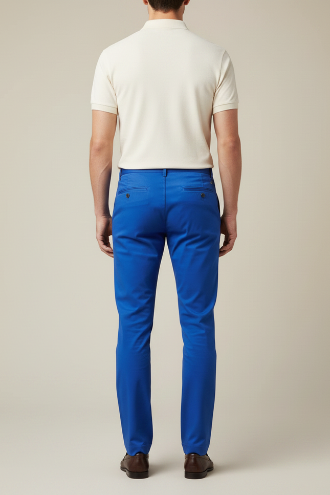 Pantalon Chino Bleu Roi - Gabardine - vue 2