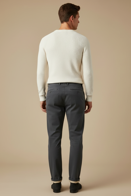 Pantalon Chino Hiver - Gris Gabardine - vue 2