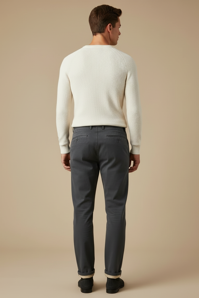 Pantalon Chino Hiver - Gris Gabardine - vue 2