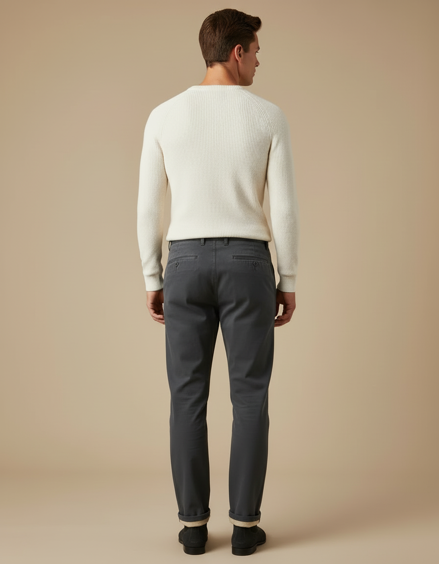 Pantalon Chino Hiver - Gris Gabardine - vue 2
