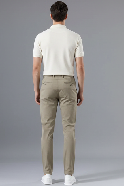 Pantalon Chino Kaki Slim Extensible Décontracté Homme - Gabardine - vue 2