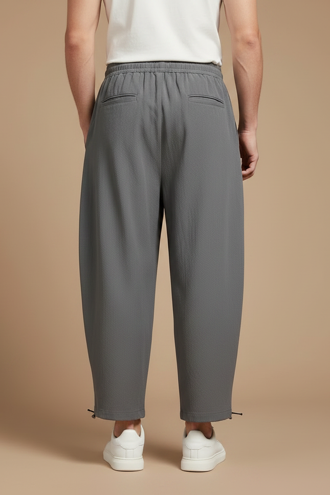 Pantalon Chino Gris Ample Léger Décontracté Homme - Lin - vue 2