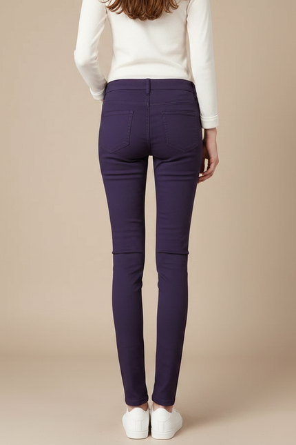 Pantalon Chino Femme Violet Skinny Confort Stretch - Coton - vue 2