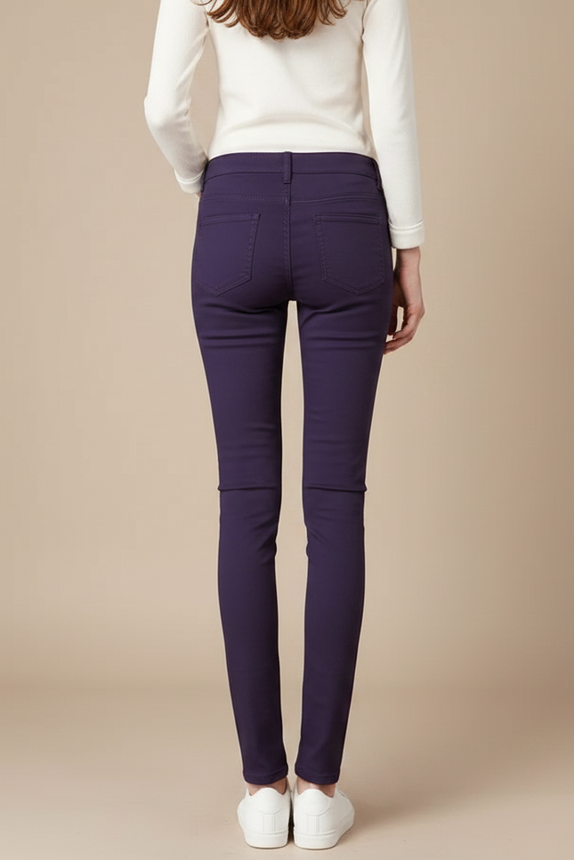 Pantalon Chino Femme Violet Skinny Confort Stretch - Coton - vue 2