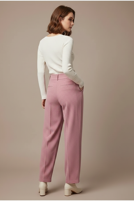 Pantalon Chino Rose Flannel Droit Ample Hiver - Laine - vue 2