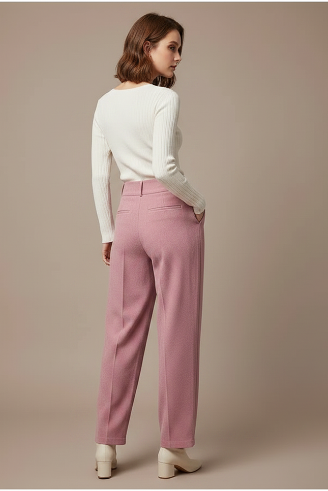 Pantalon Chino Rose Flannel Droit Ample Hiver - Laine - vue 2