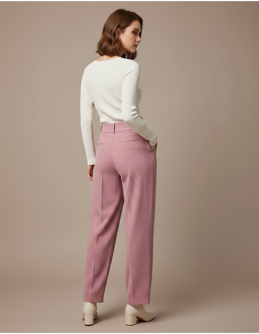 Pantalon Chino Rose Flannel Droit Ample Hiver - Laine - vue 2