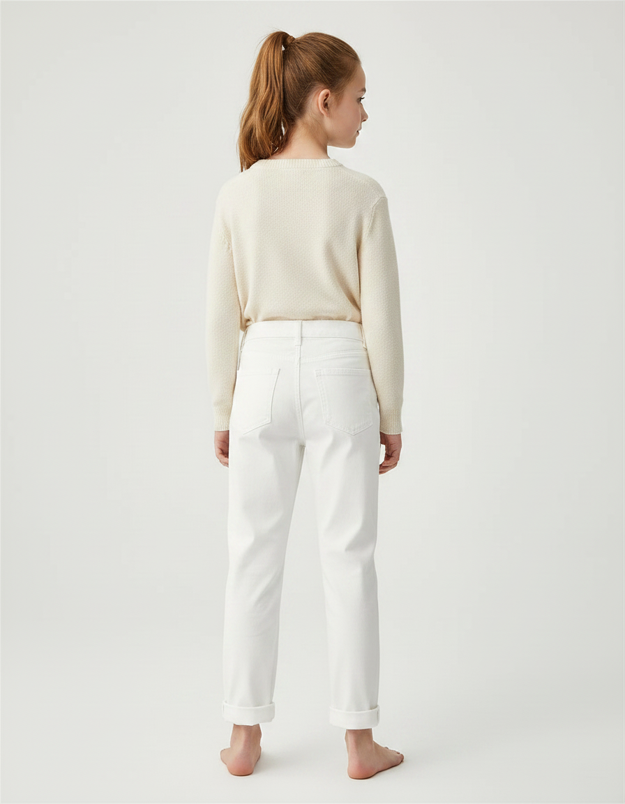 Pantalon Blanc Chino - Gabardine - vue 2