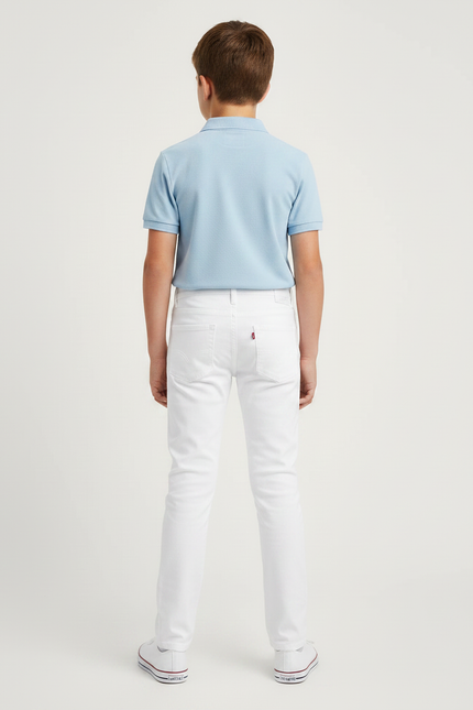 Pantalon Chino Blanc Slim Coton Enfant Décontracté - vue 2