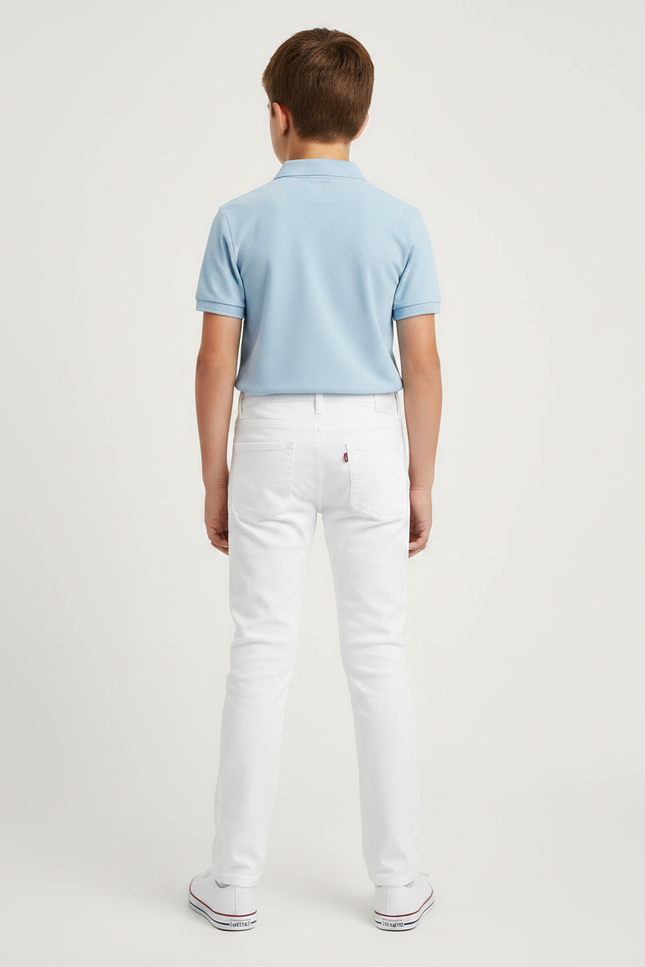 Pantalon Chino Blanc Slim Coton Enfant Décontracté - vue 2