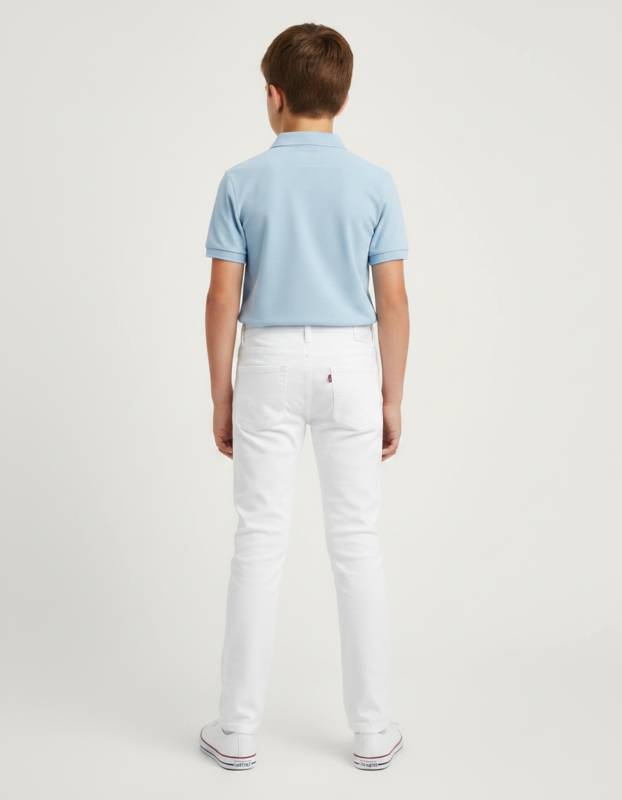 Pantalon Chino Blanc Slim Coton Enfant Décontracté - vue 2