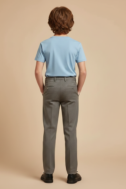 Pantalon Chino Gris Laine Coupe Droite Enfant - vue 2