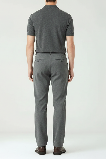 Pantalon Chino Gris Droit Élastique Décontracté Homme - Polyester - vue 2