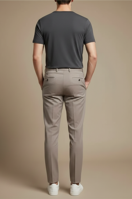 Pantalon Chino Beige Coupe Droite Homme Élégant - Gabardine - vue 2