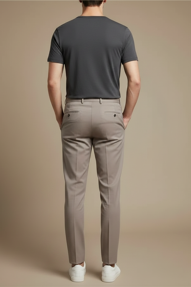Pantalon Chino Beige Coupe Droite Homme Élégant - Gabardine - vue 2