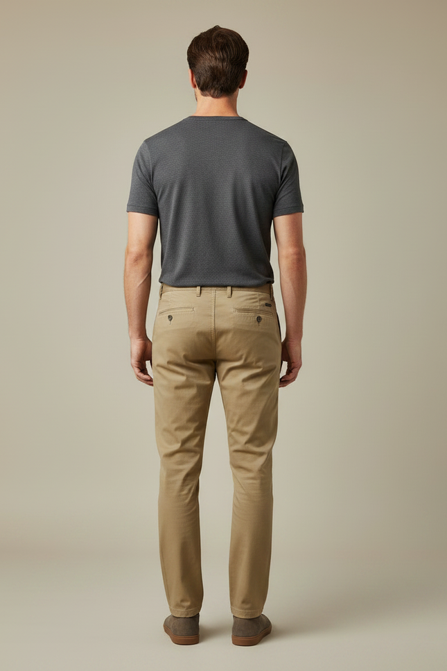 Pantalon Chino Homme Beige Tapered - Gabardine - vue 2