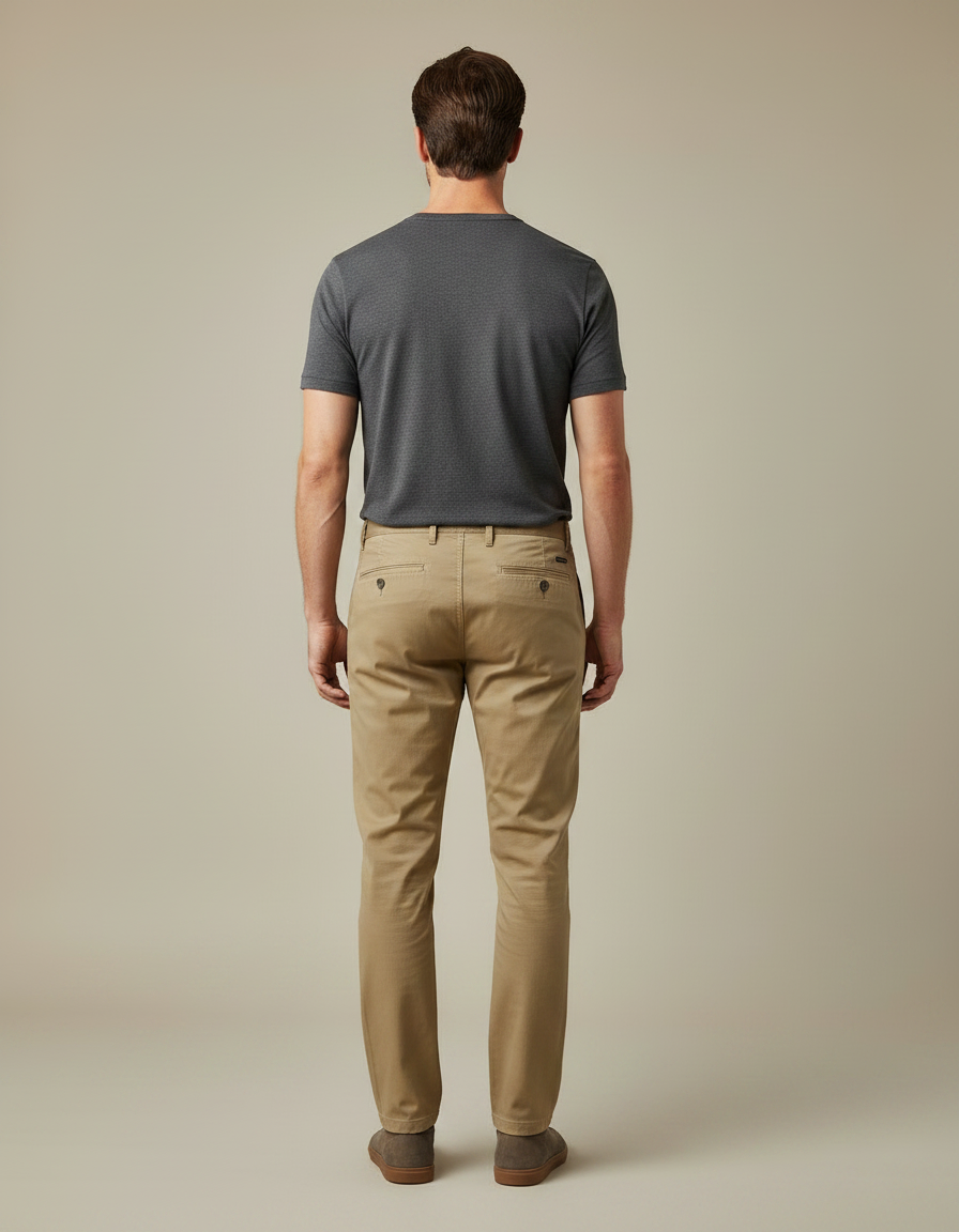 Pantalon Chino Homme Beige Tapered - Gabardine - vue 2