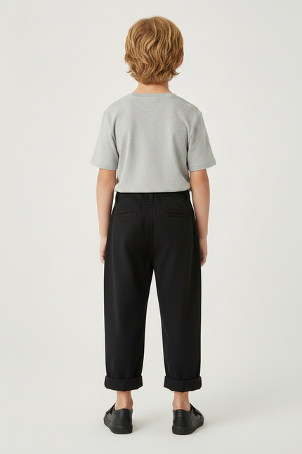 Pantalon Chino Fusele Oversize - Noir Coton - vue 2