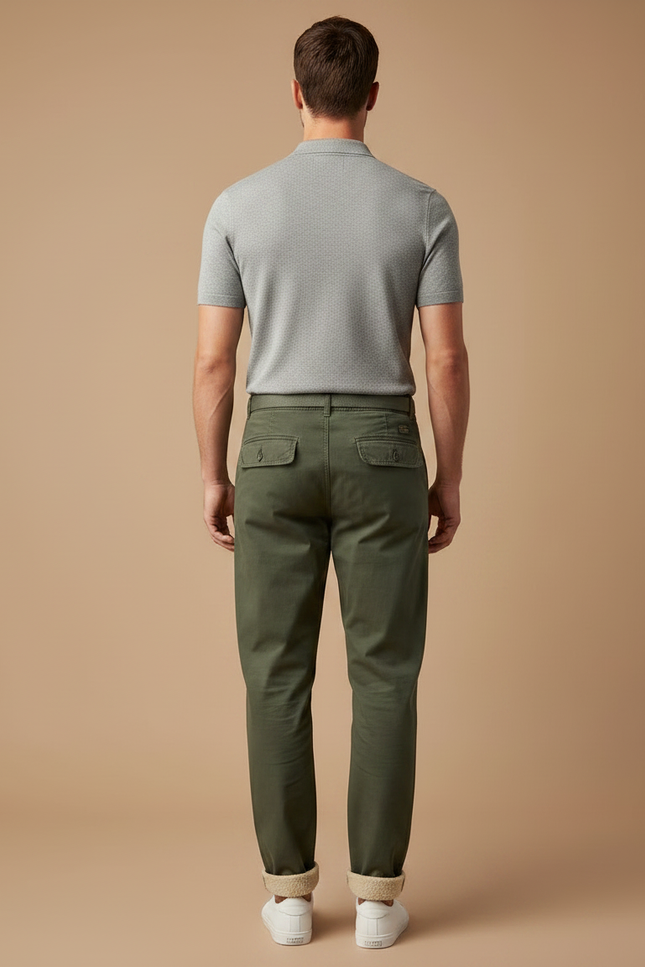 Pantalon Chino Homme Cargo - Kaki Gabardine - vue 2