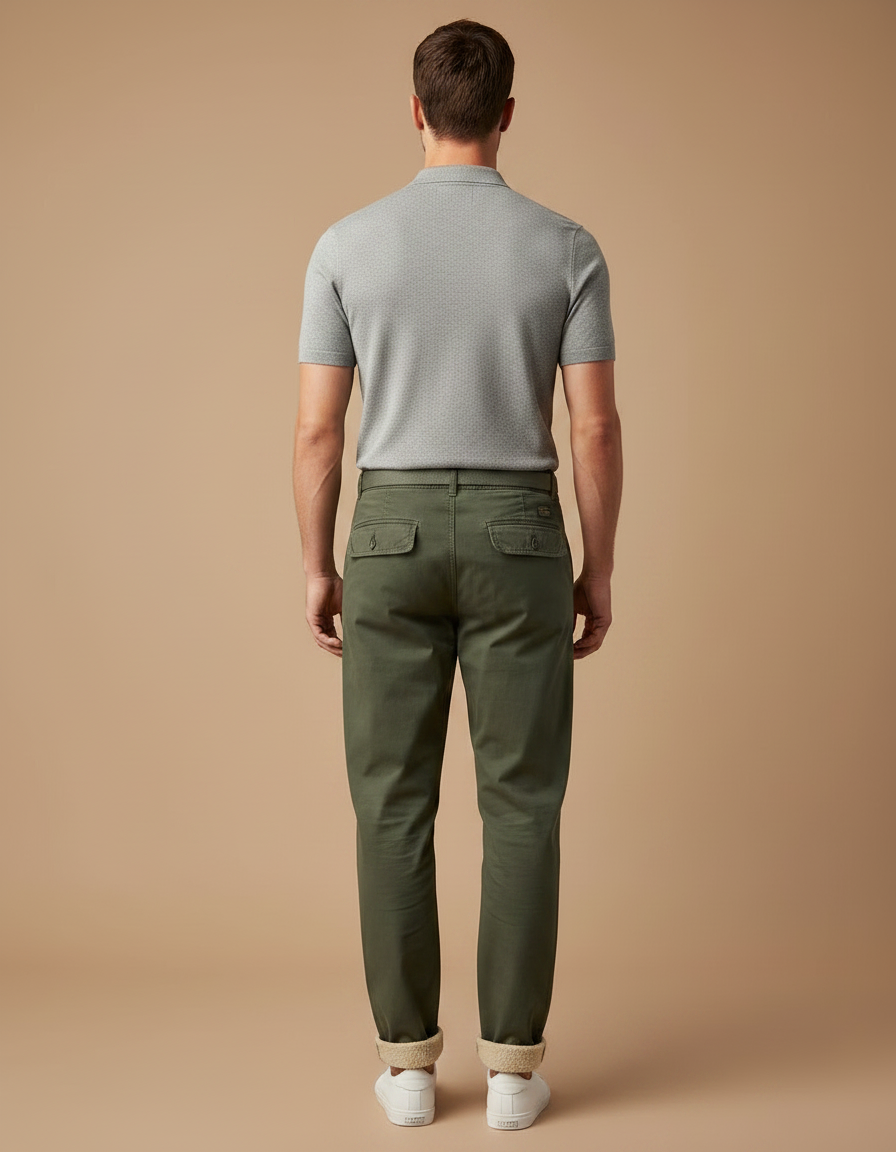 Pantalon Chino Homme Cargo - Kaki Gabardine - vue 2