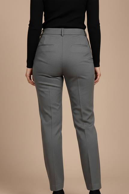Pantalon Chino Gris Slim Élégant Femme Droit - Gabardine - vue 2