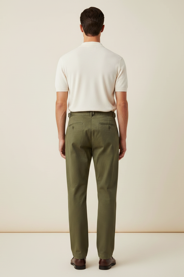 Pantalon Chino Militaire Homme - Kaki Gabardine - vue 2