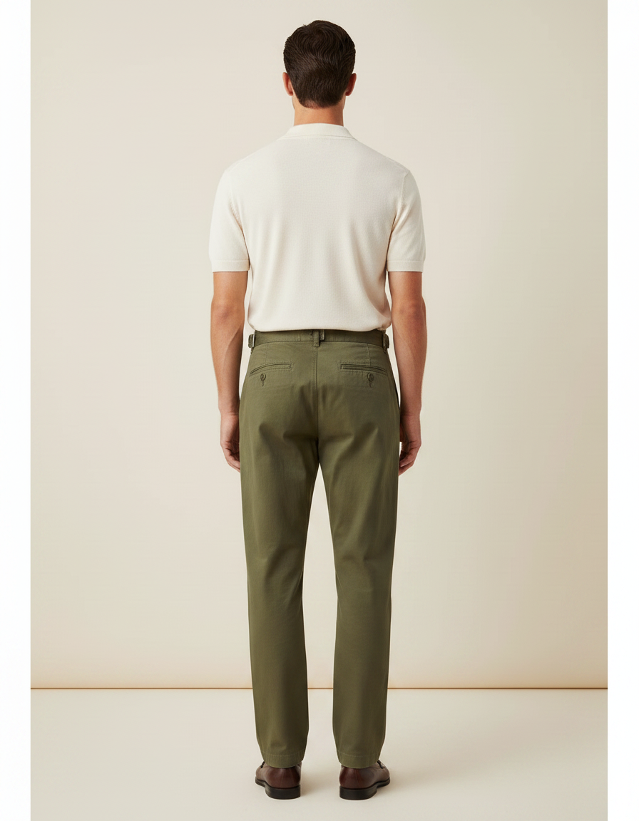 Pantalon Chino Militaire Homme - Kaki Gabardine - vue 2