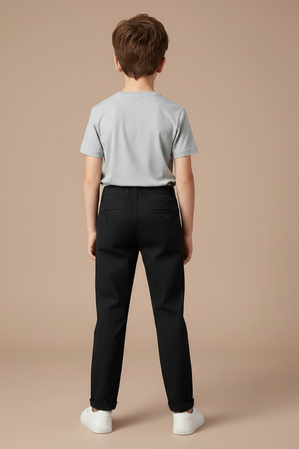 Pantalon Chino Noir Coton Droit Mickey Enfant Garçon - vue 2