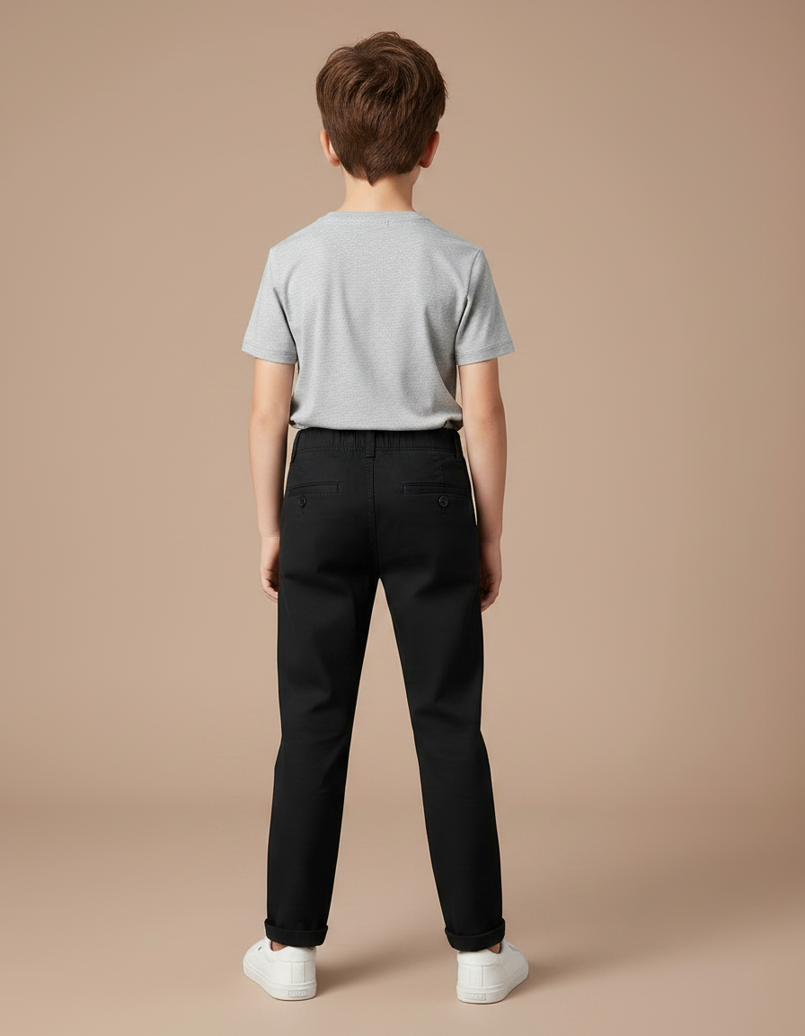 Pantalon Chino Noir Coton Droit Mickey Enfant Garçon - vue 2