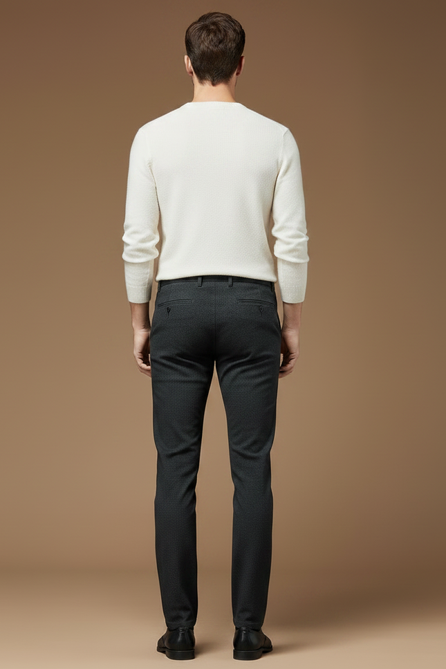 Pantalon Chino Gris Slim Élégant Hiver Homme - Laine - vue 2