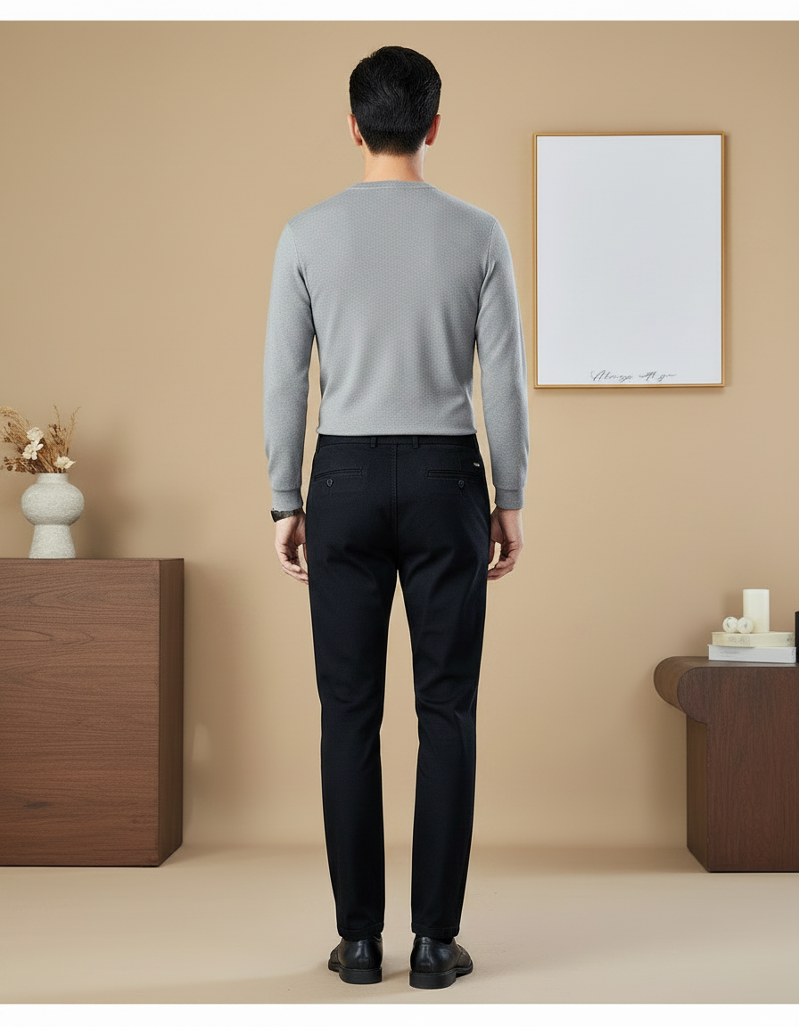 Pantalon Noir Chino - Coton - vue 2