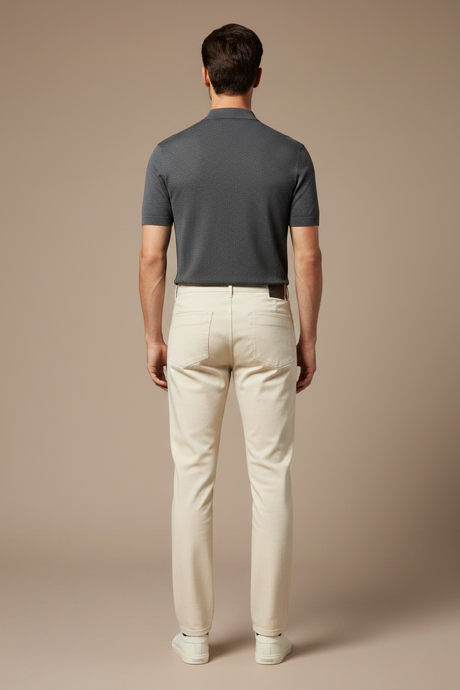 Pantalon Chino Denim - Beige Jean - vue 2