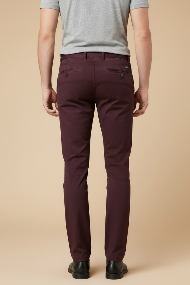 Pantalon Skinny Chino Homme - Bordeaux Gabardine - vue 2