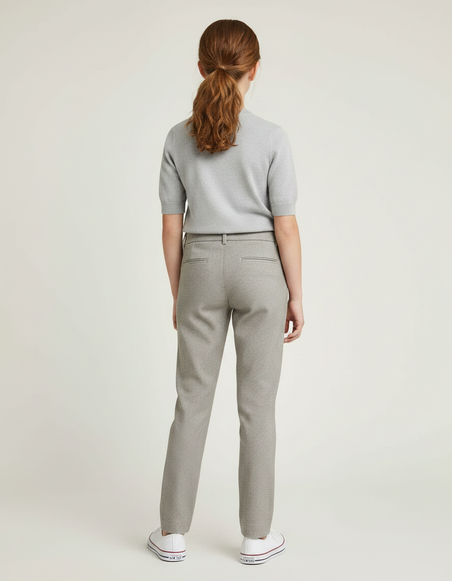 Pantalon Chino Gris Droit Enfant Décontracté - Tweed - vue 2