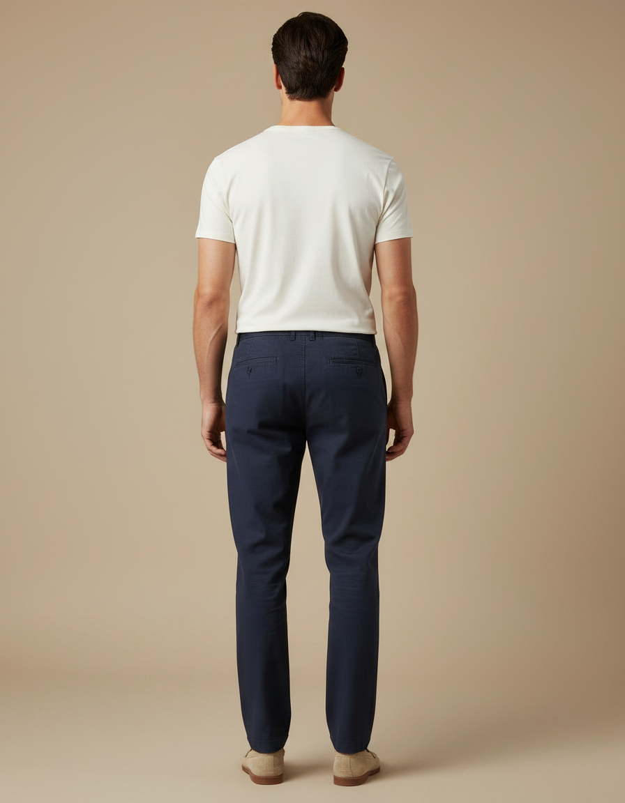 Pantalon Chino Homme Bleu Marine Tapered - Coton - vue 2