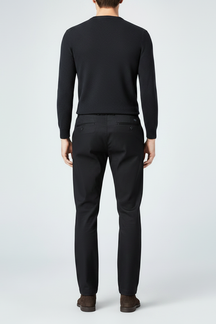 Pantalon Chino Noir Droit Classique Homme Élégant - Gabardine - vue 2