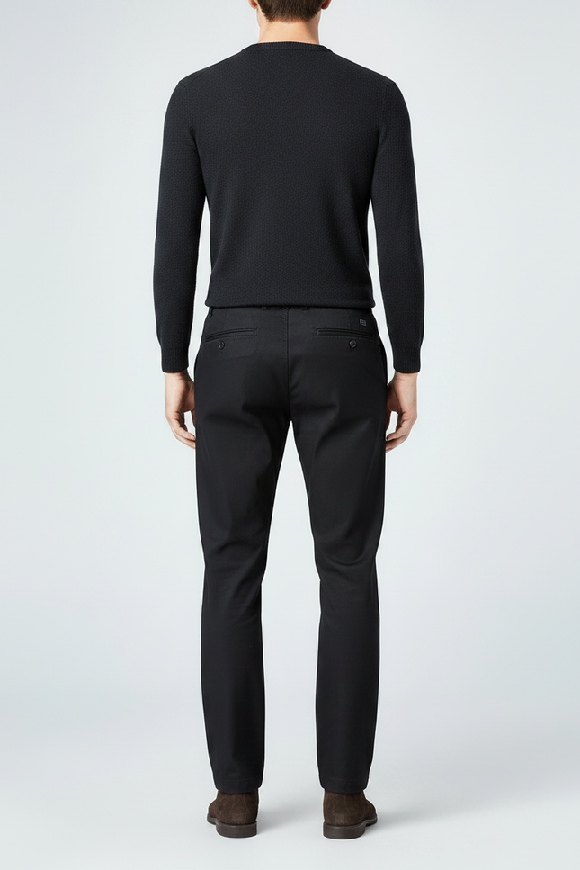 Pantalon Chino Noir Droit Classique Homme Élégant - Gabardine - vue 2