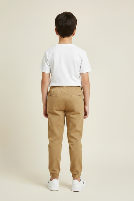 Pantalon Chino Kaki Coton Jogger Enfant Décontracté - vue 2