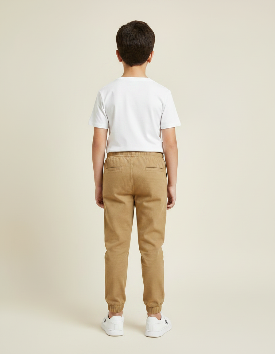 Pantalon Chino Kaki Coton Jogger Enfant Décontracté - vue 2