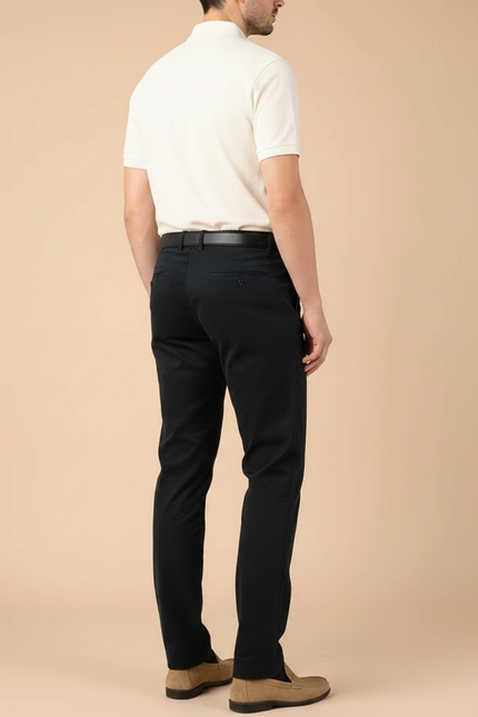 Pantalon Chino Homme Noir Droit Coton - Gabardine - vue 2