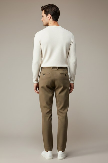 Pantalon Chino Laine Homme - Kaki - vue 2