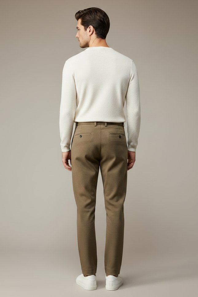 Pantalon Chino Laine Homme - Kaki - vue 2