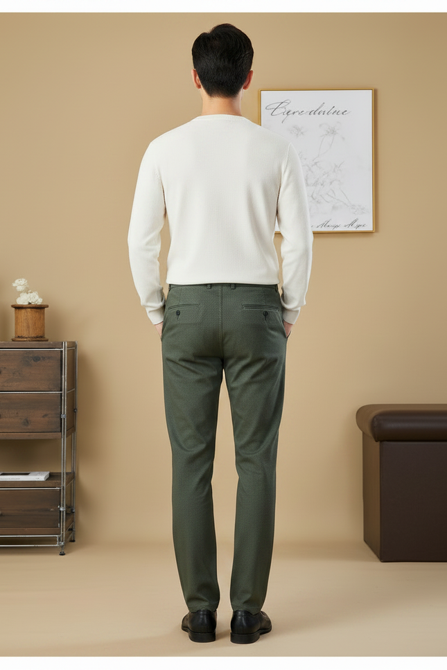 Pantalon Chino Vert Olive - Coton - vue 2