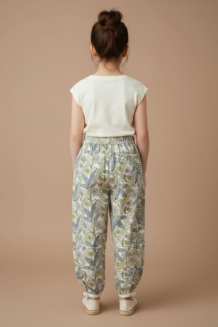 Pantalon Chino Fleuri Ample Léger Anti-Moustique Fille - Imprimé Viscose - vue 2