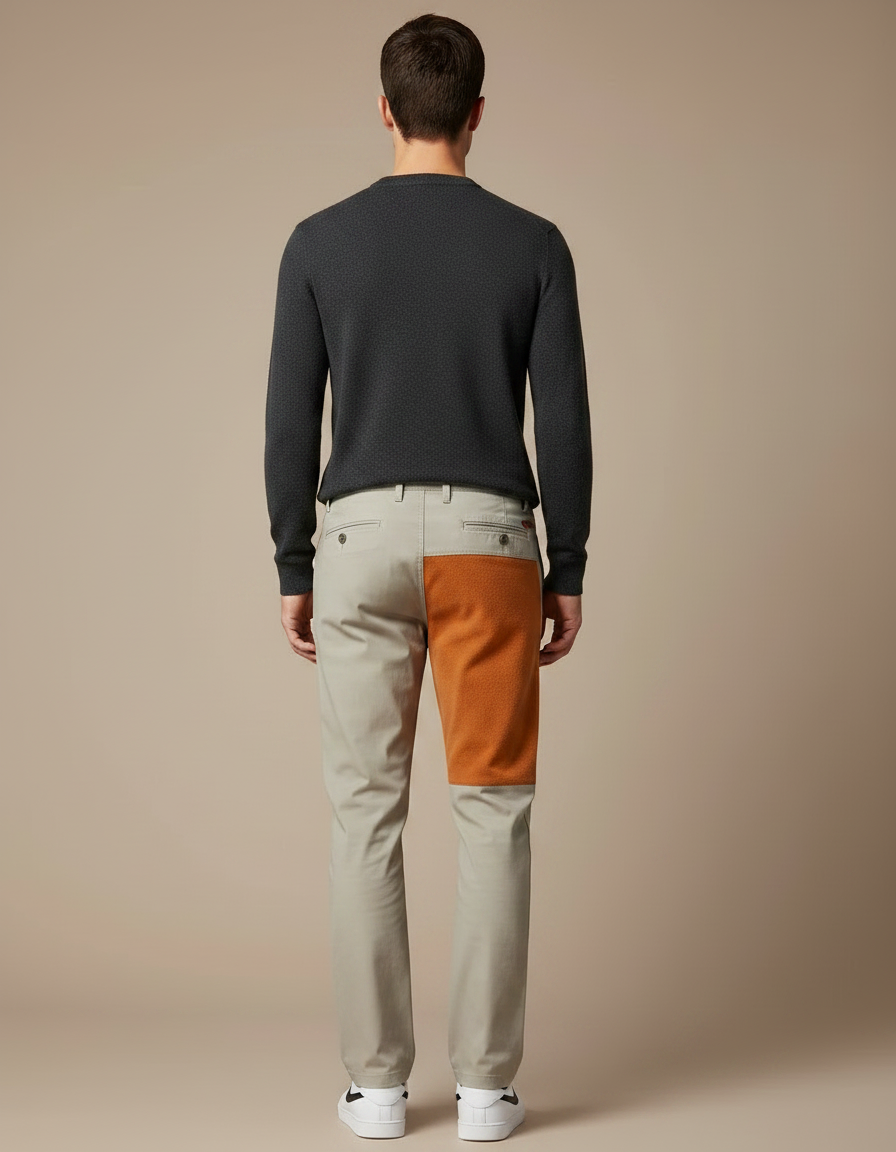 Pantalon Chino Beige Droit Décontracté Doublure Polaire - Coton - vue 2