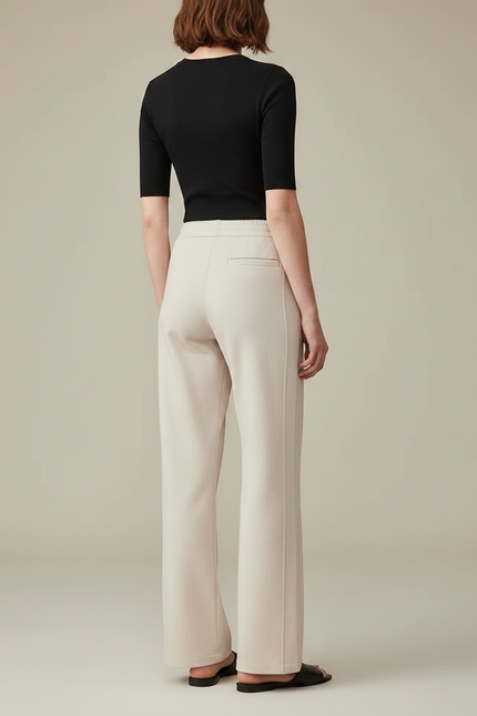 Pantalon Chino Beige Ample Confortable Décontracté Femme - Molleton - vue 2
