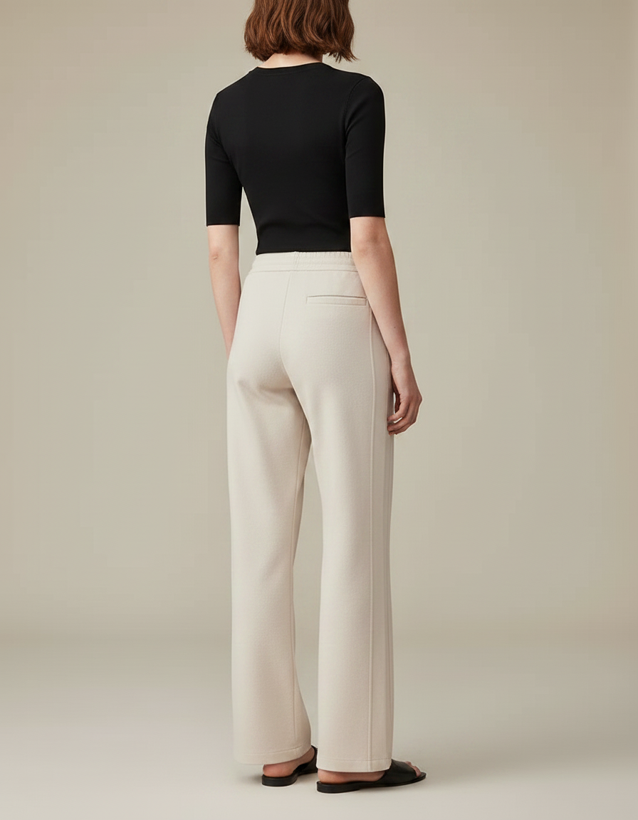 Pantalon Chino Beige Ample Confortable Décontracté Femme - Molleton - vue 2