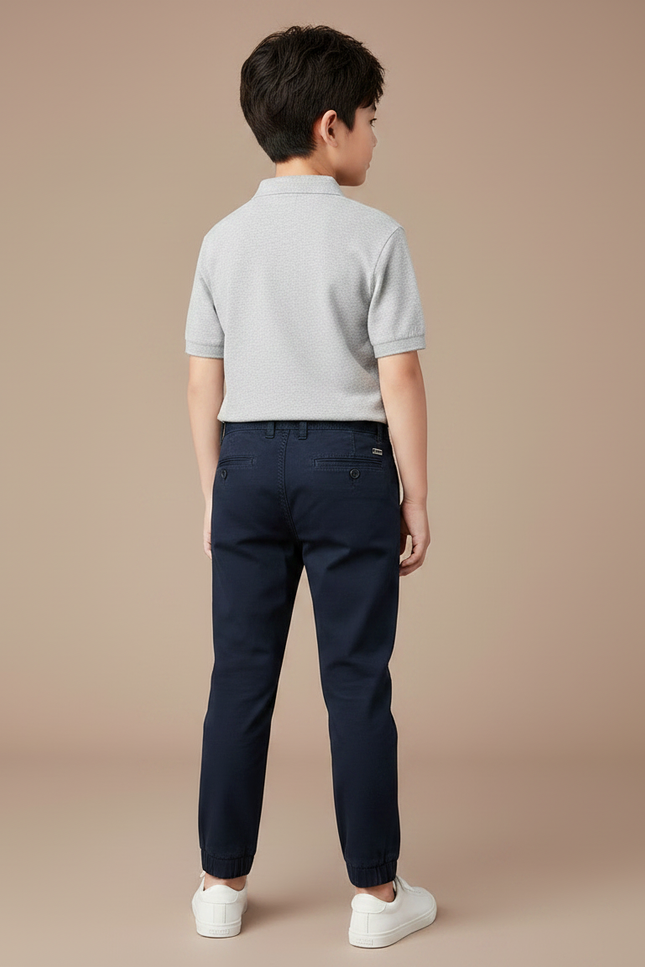 Pantalon Chino Marine Coton Resserré Enfants Casual - vue 2
