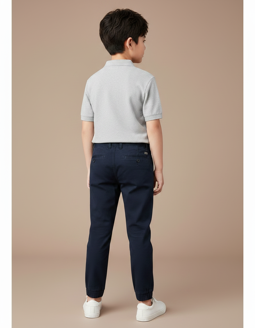 Pantalon Chino Marine Coton Resserré Enfants Casual - vue 2