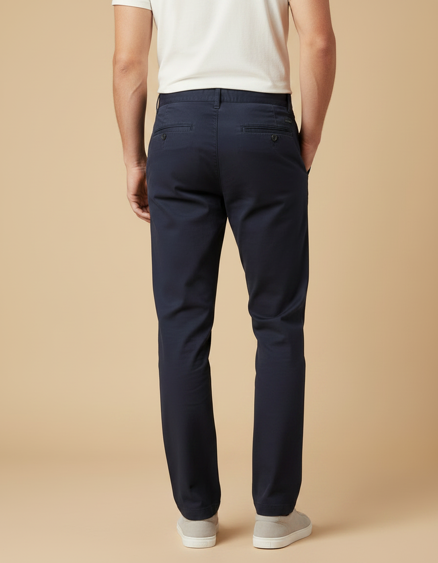 Pantalon Bleu Chino - Marine Gabardine - vue 2